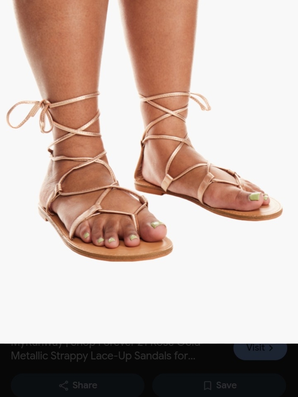 Lace-Up Gladiator Sandals - Rose Gold
